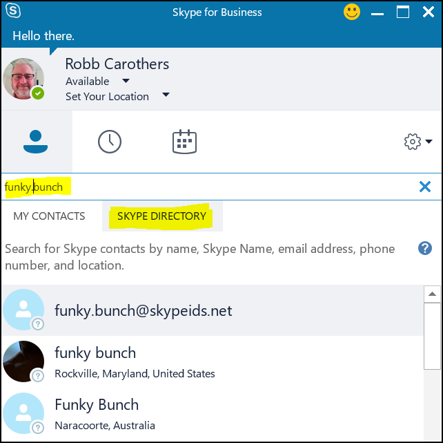 how to add contacts in skype for business mac